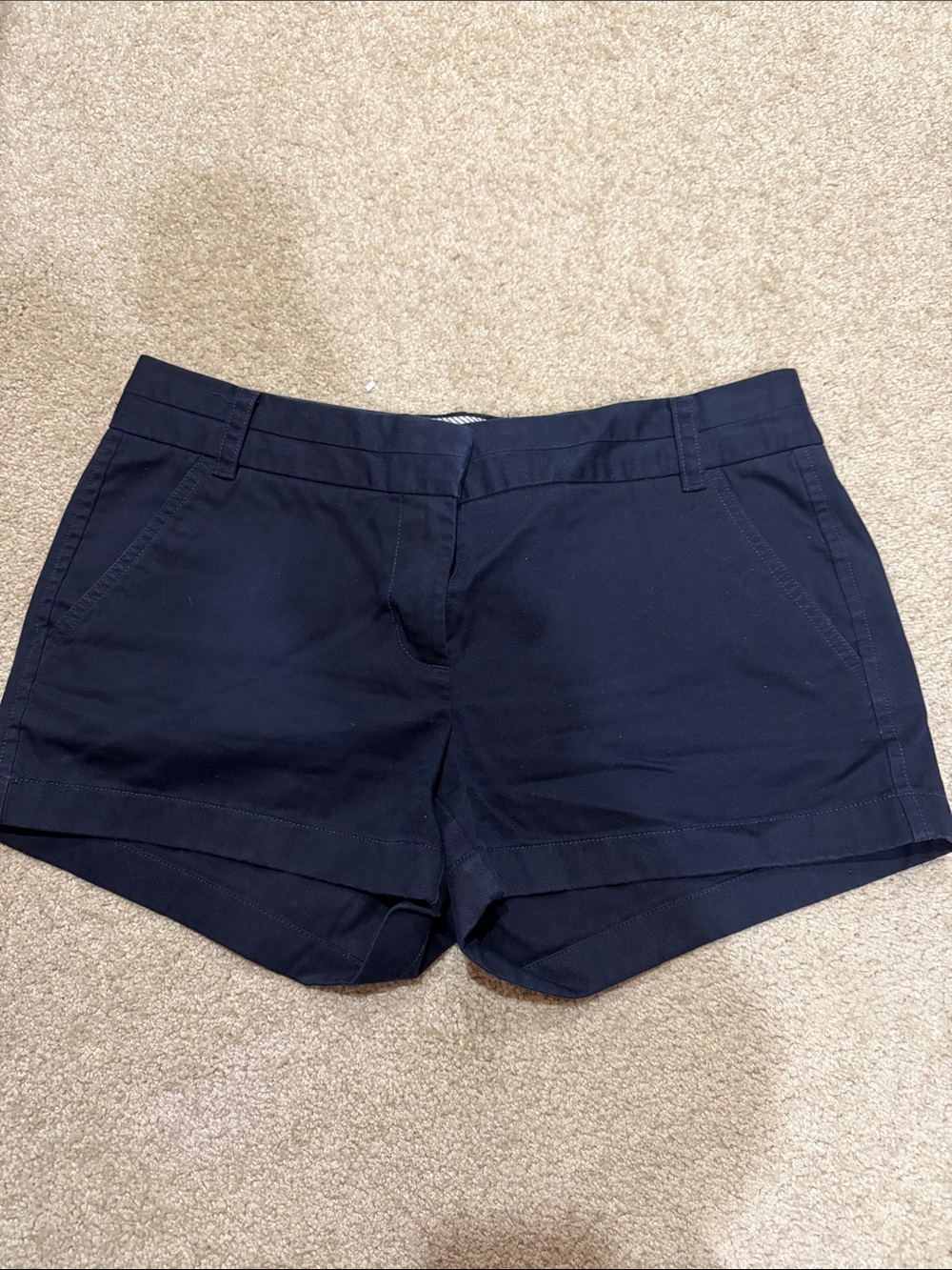 J. Crew Navy Tailored Cotton-Blend Shorts